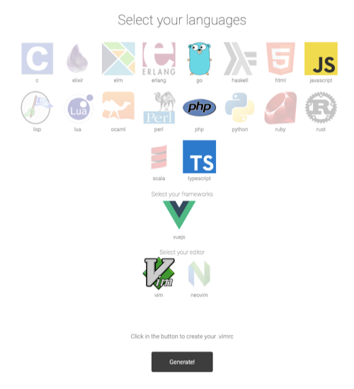 Generate Vim